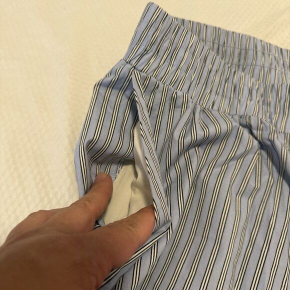 NWT Express Men’s Stretch Poplin Lounge Pants XL Blue Striped Cotton Sleepwear - Picture 5 of 8